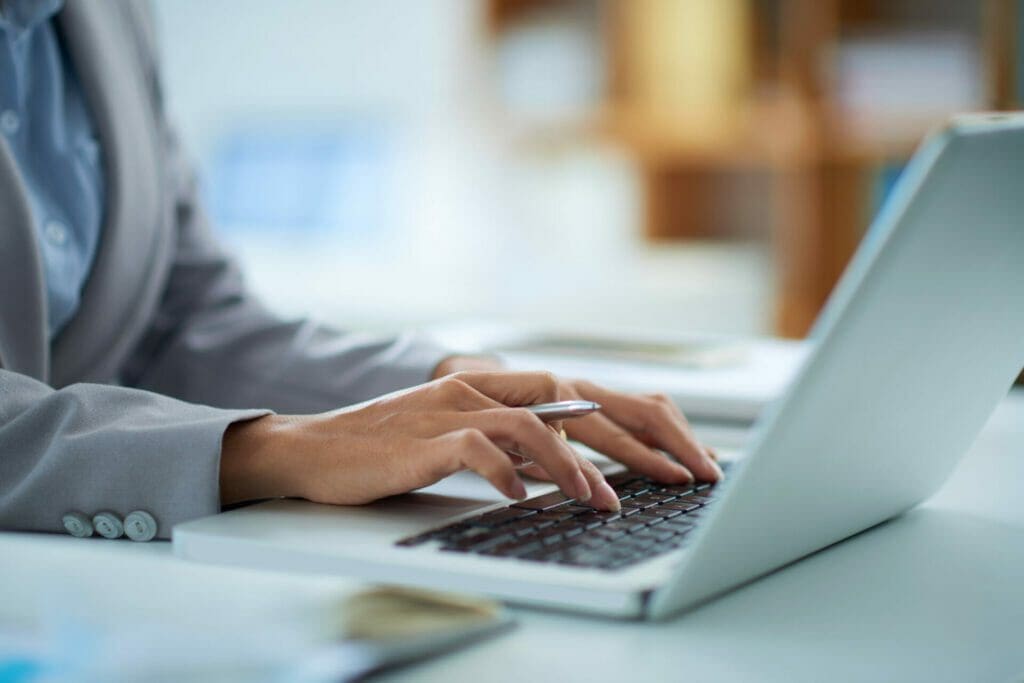 Person working on laptop